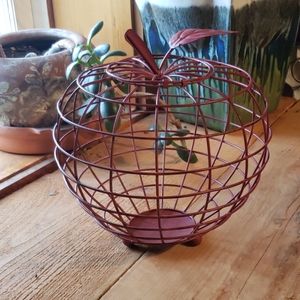 Wire apple shaped basket